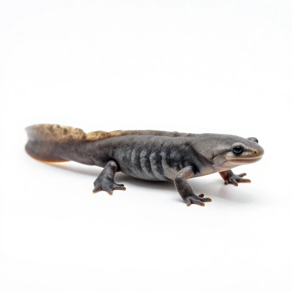 Rough-skinned newt isolated on a white background