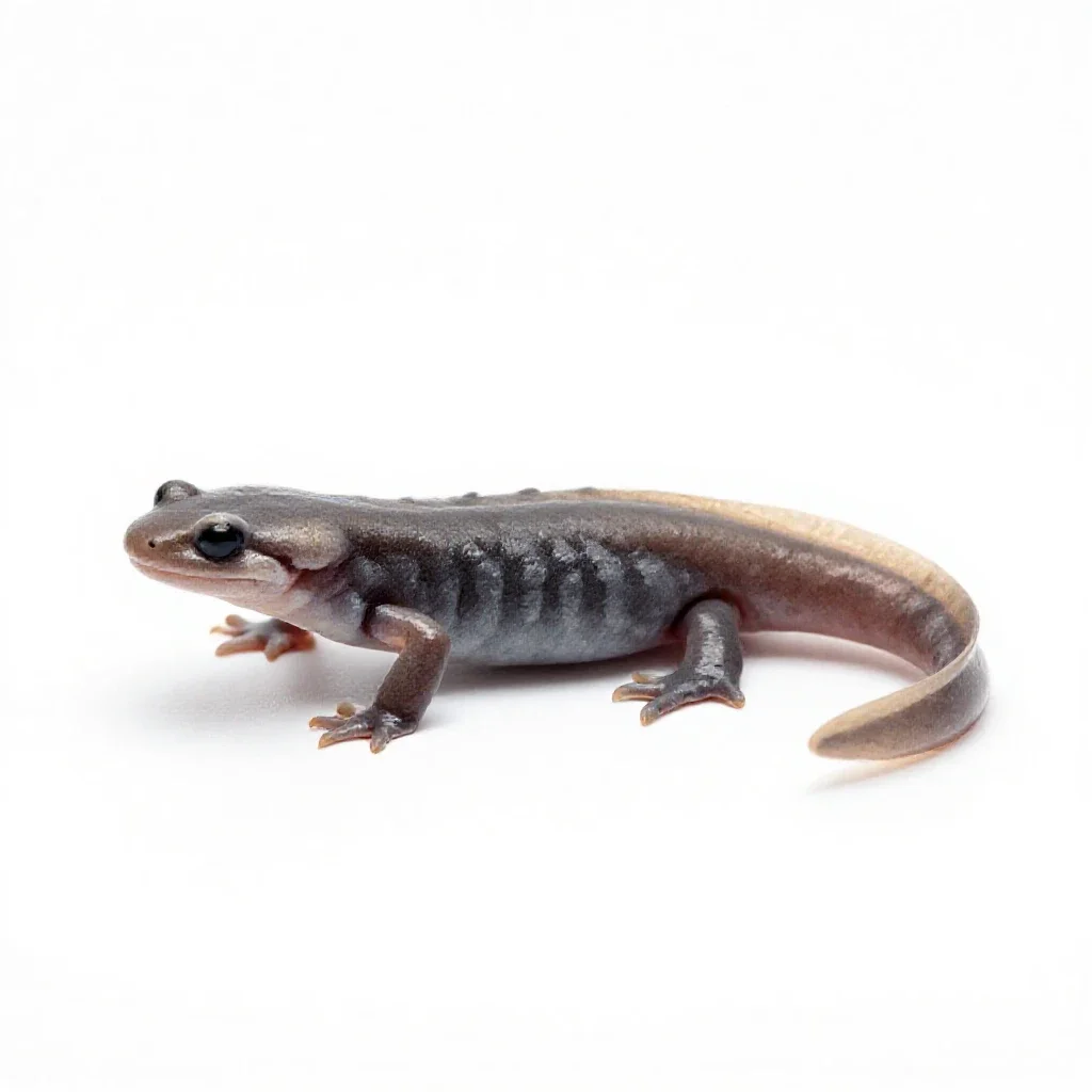 Slender salamander isolated on a white background