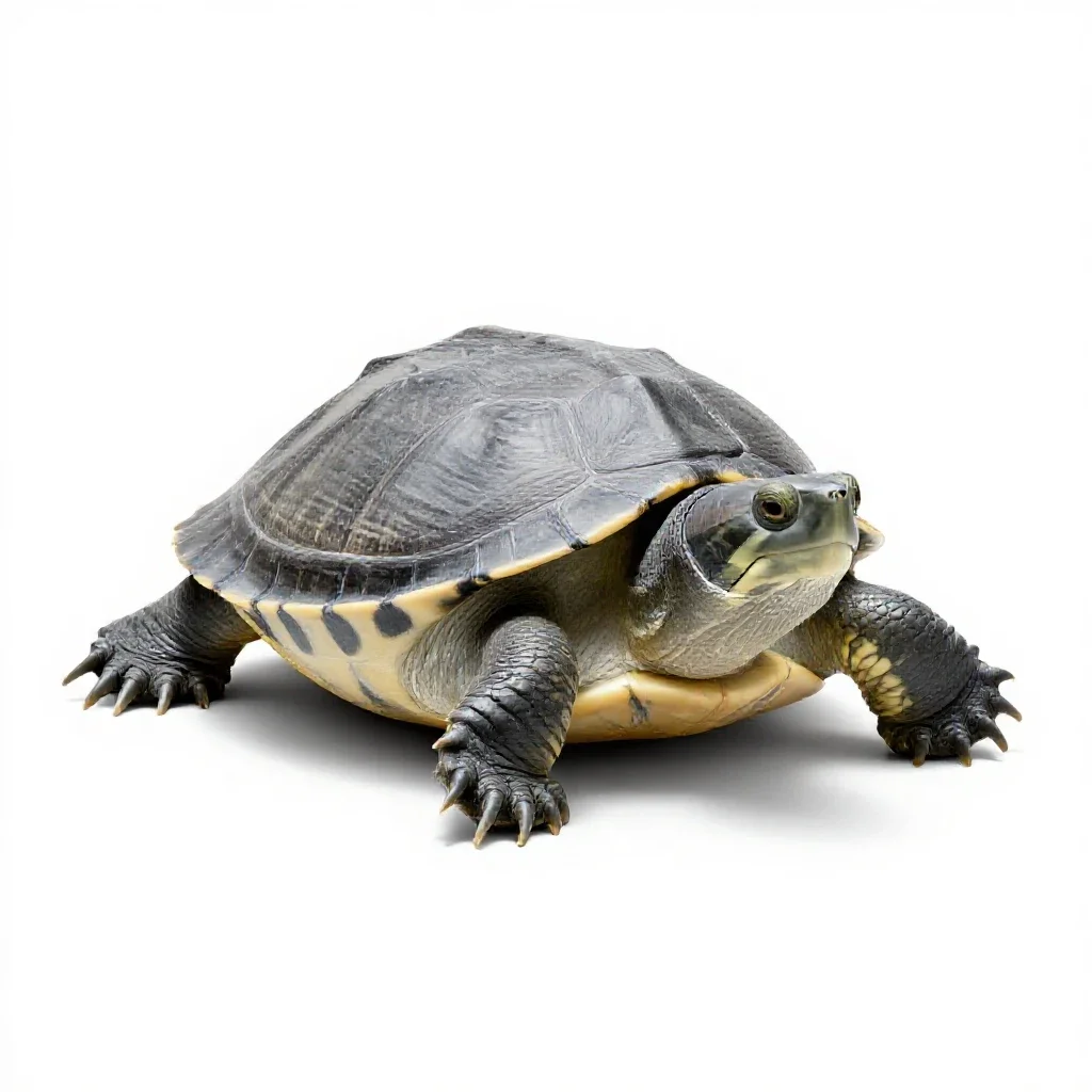 Snapping turtle isolated on a white background