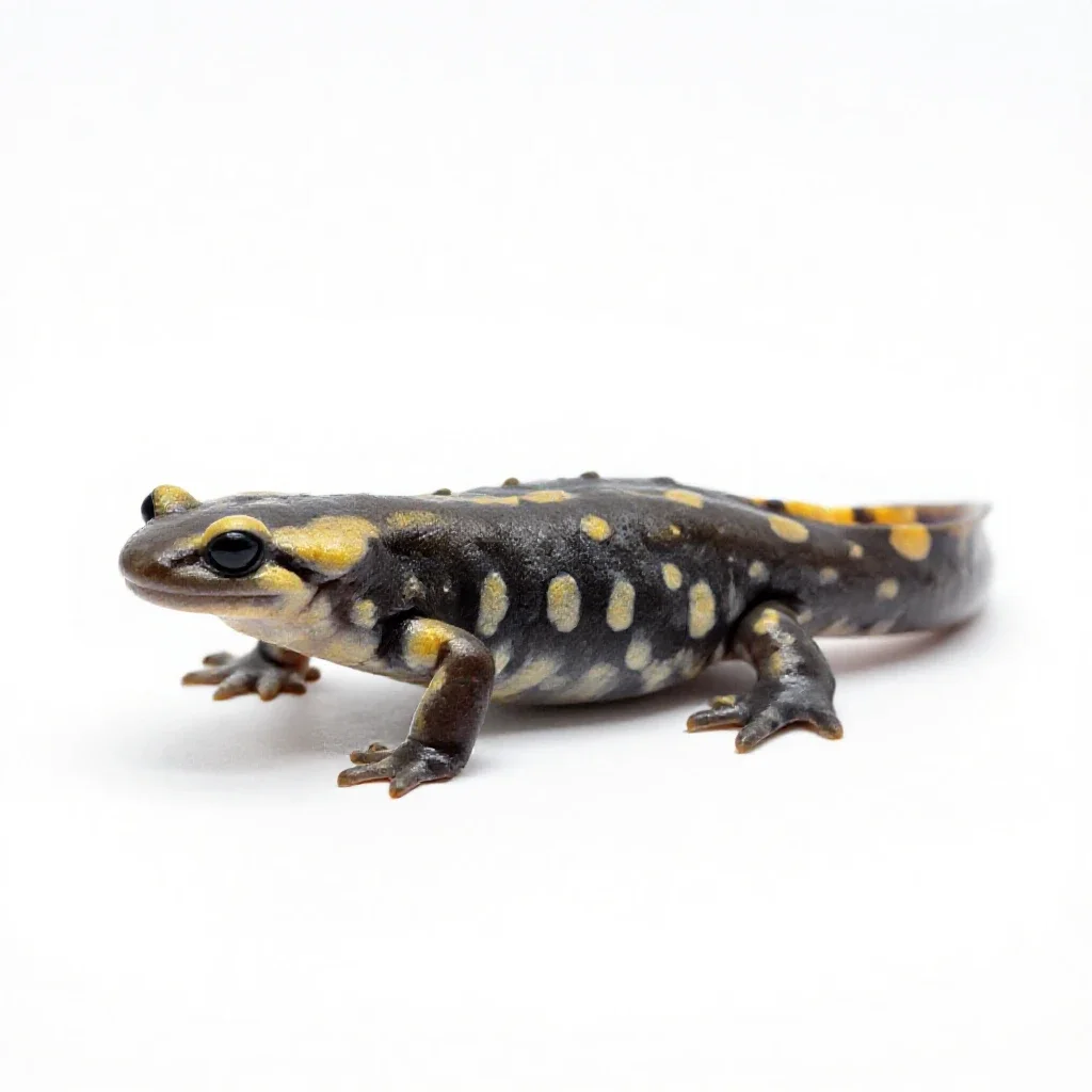 Spotted salamander isolated on a white background