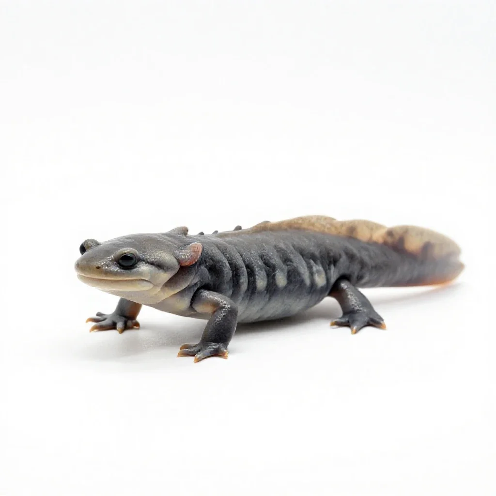 Tiger salamander isolated on a white background