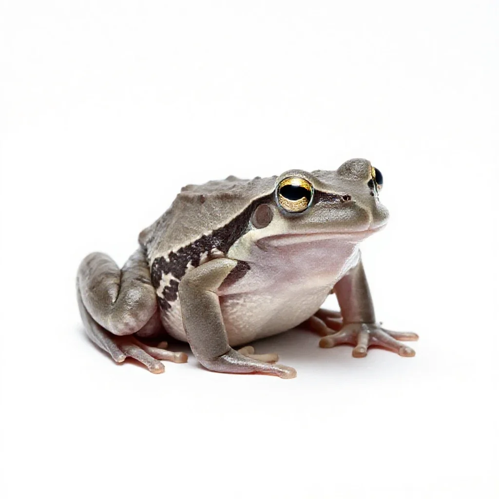 Tongueless frog isolated on a white background