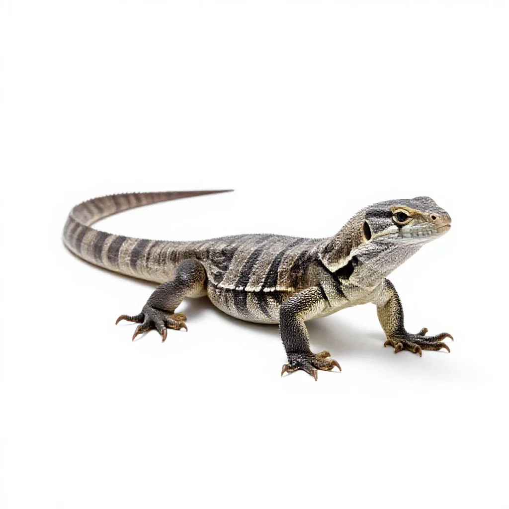 Venomous lizard isolated on a white background