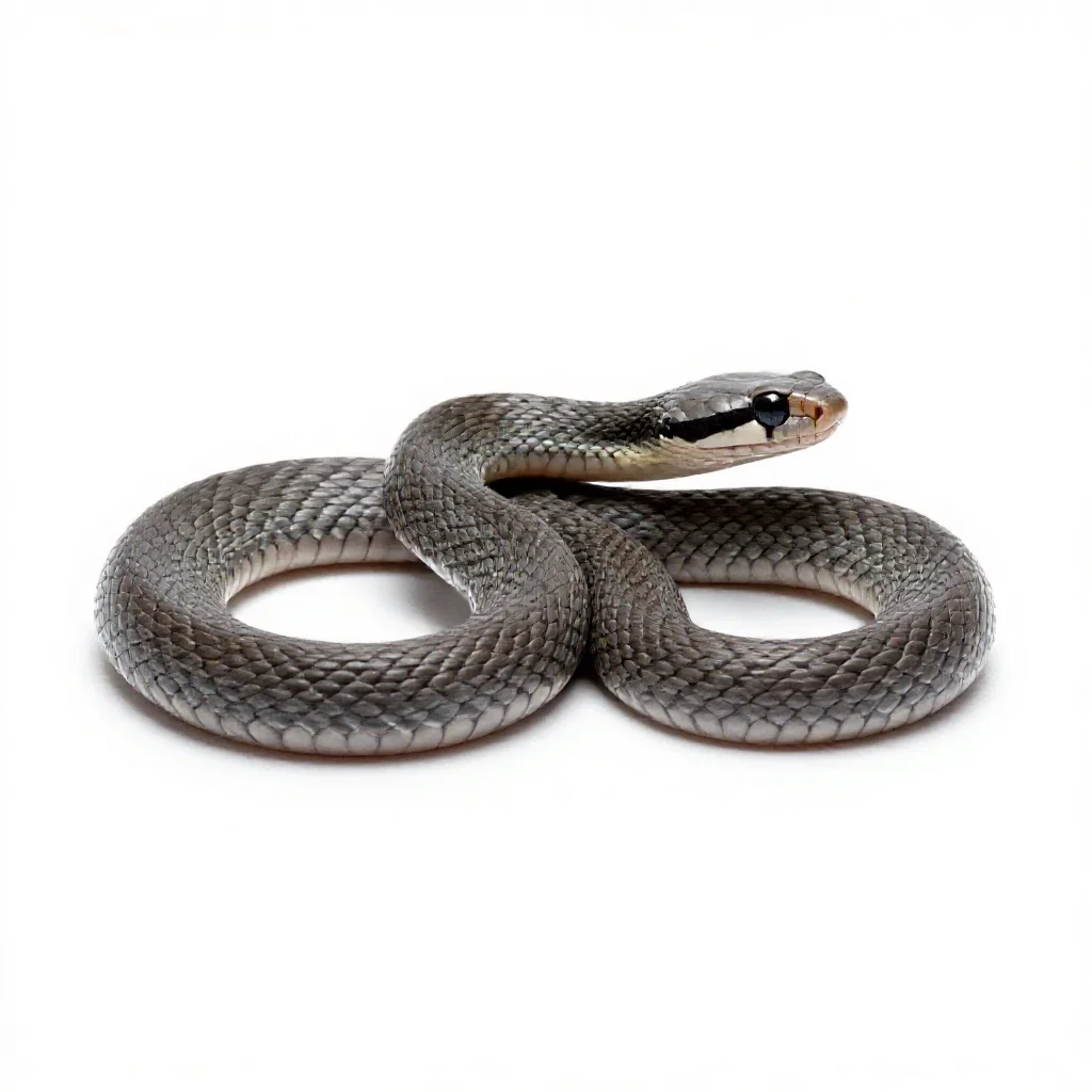 Viperine grass snake isolated on a white background