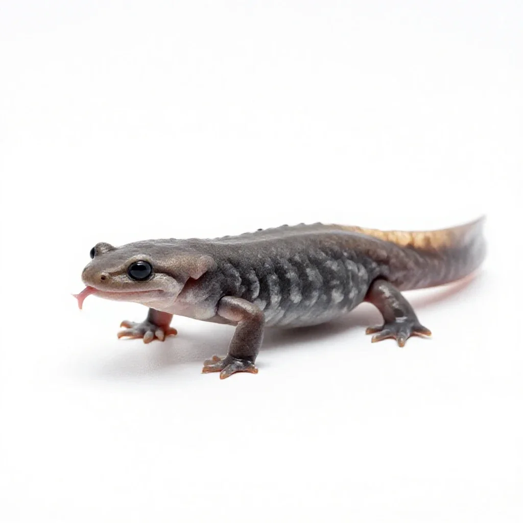 Web-toed salamander isolated on a white background