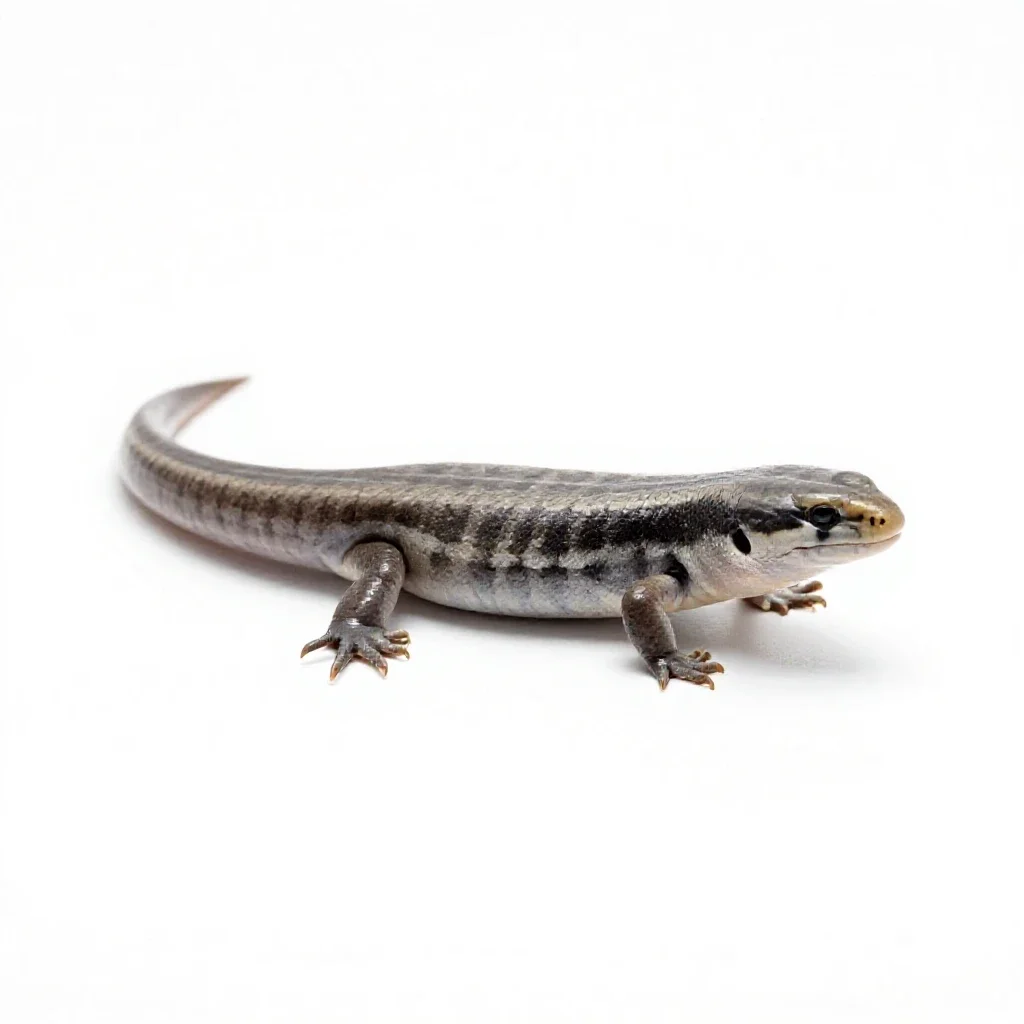 Western skink isolated on a white background