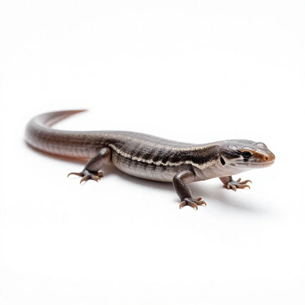 Worm lizard isolated on a white background