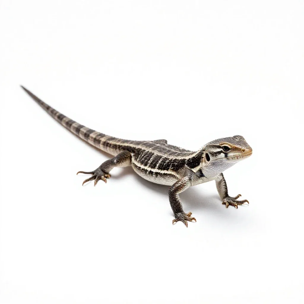 Zebra-tailed lizard isolated on a white background