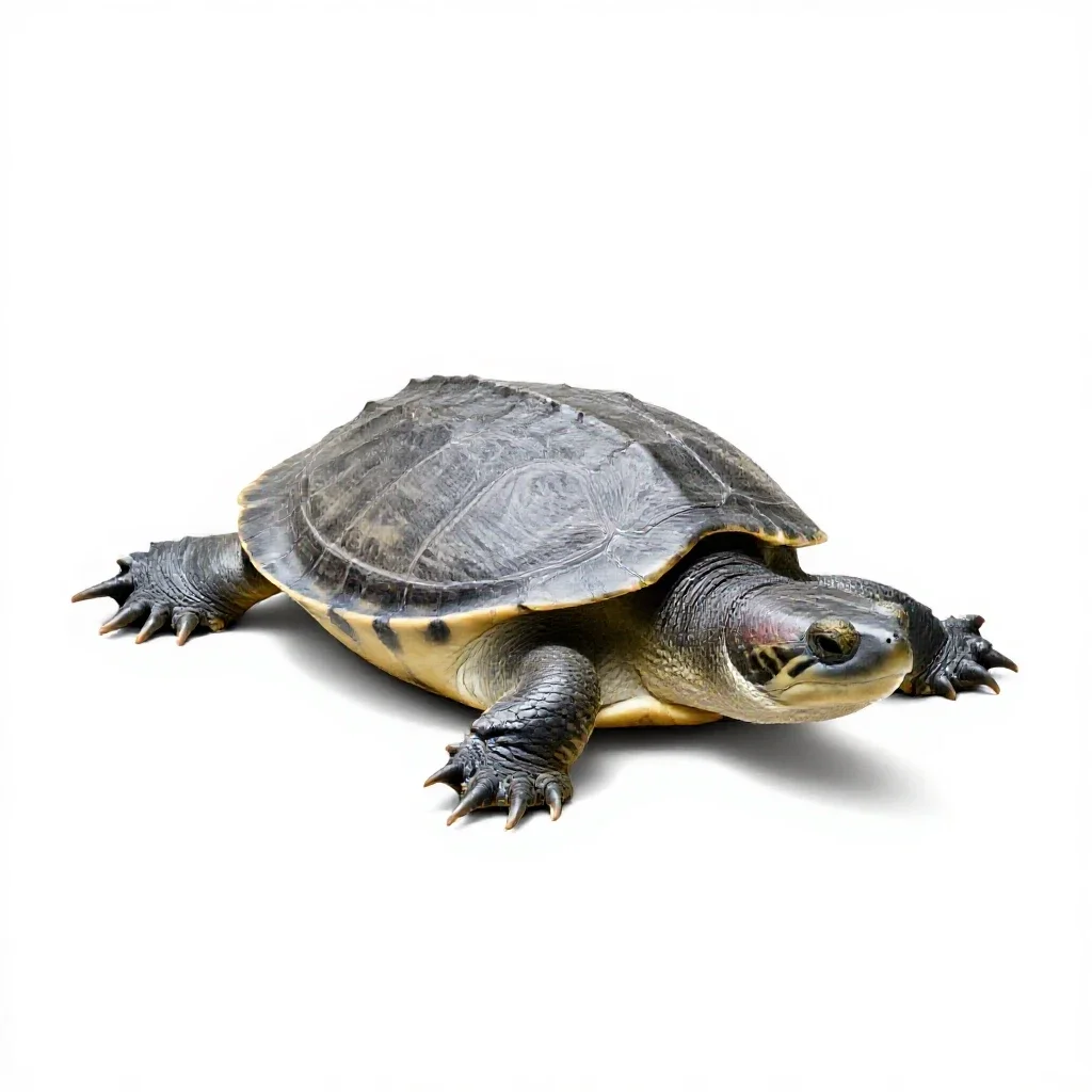 Alligator snapping turtle isolated on a white background