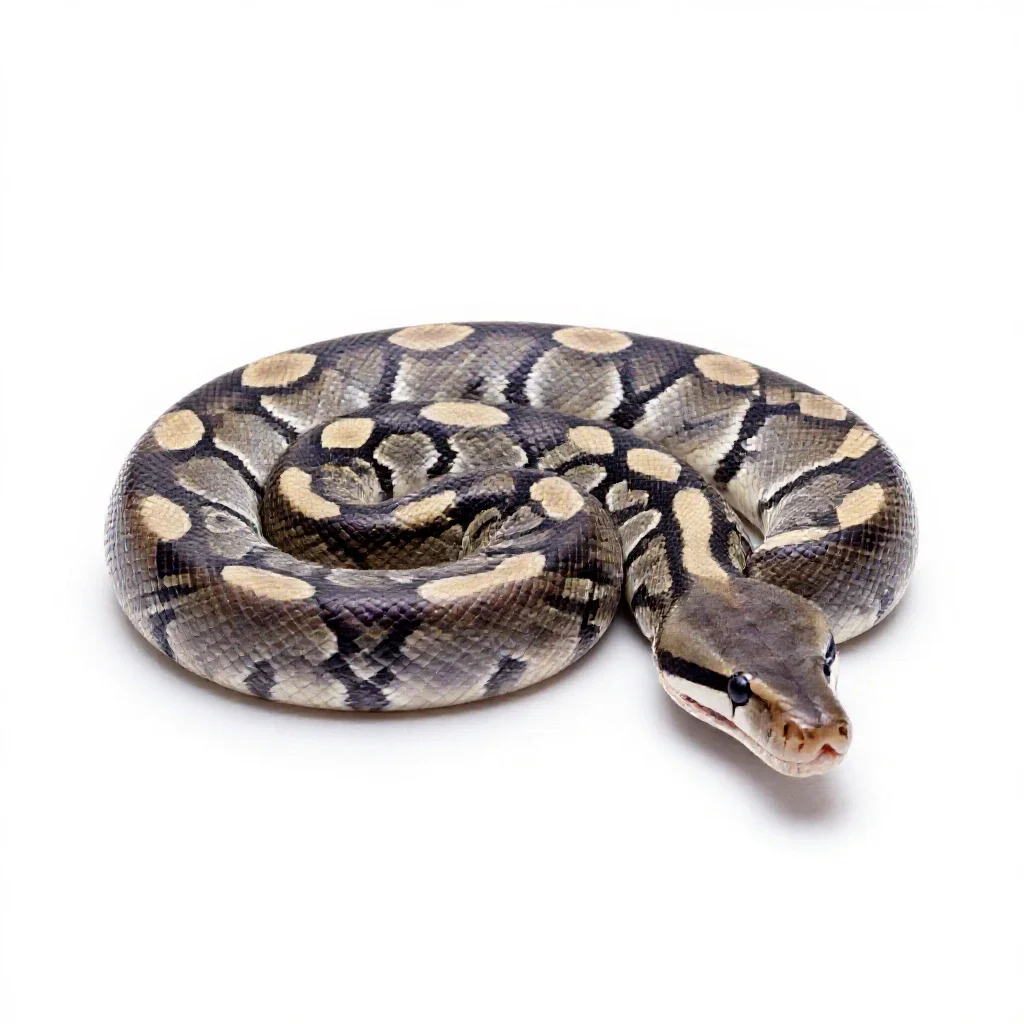 Amethystine python isolated on a white background