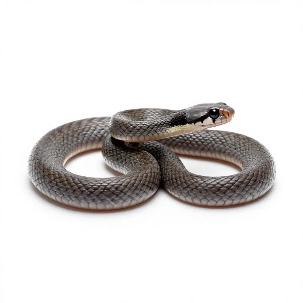 Eastern ground snake isolated on a white background