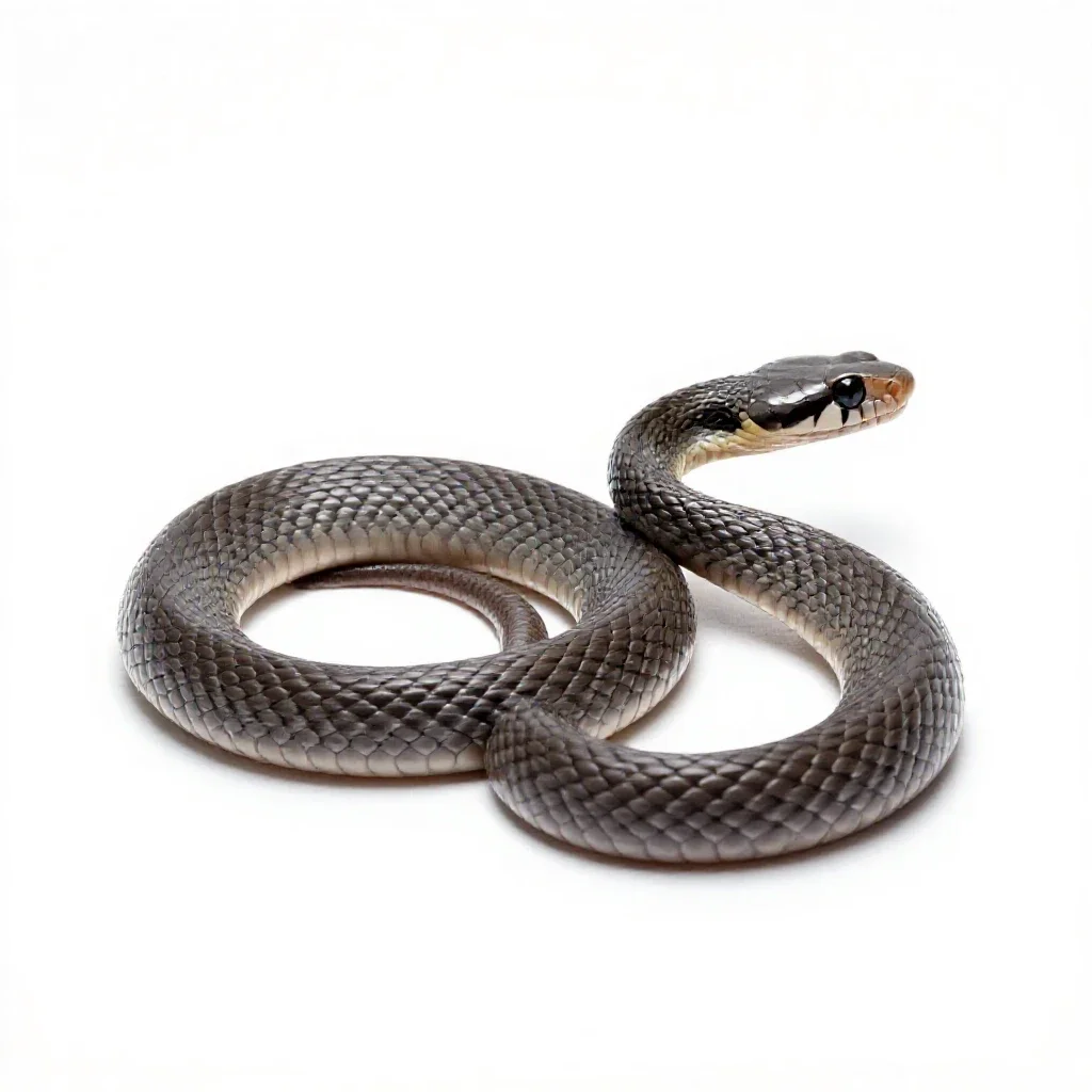 Eastern indigo snake isolated on a white background