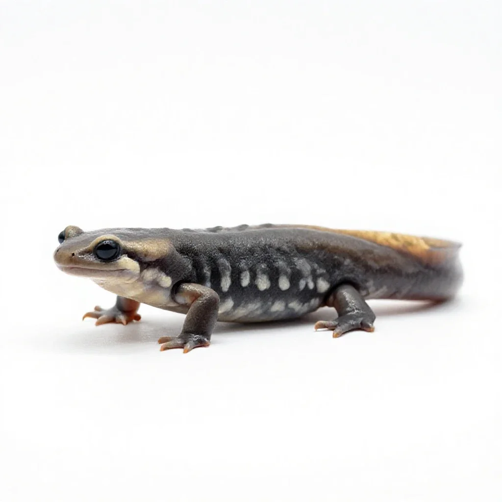 Eastern red-backed salamander isolated on a white background