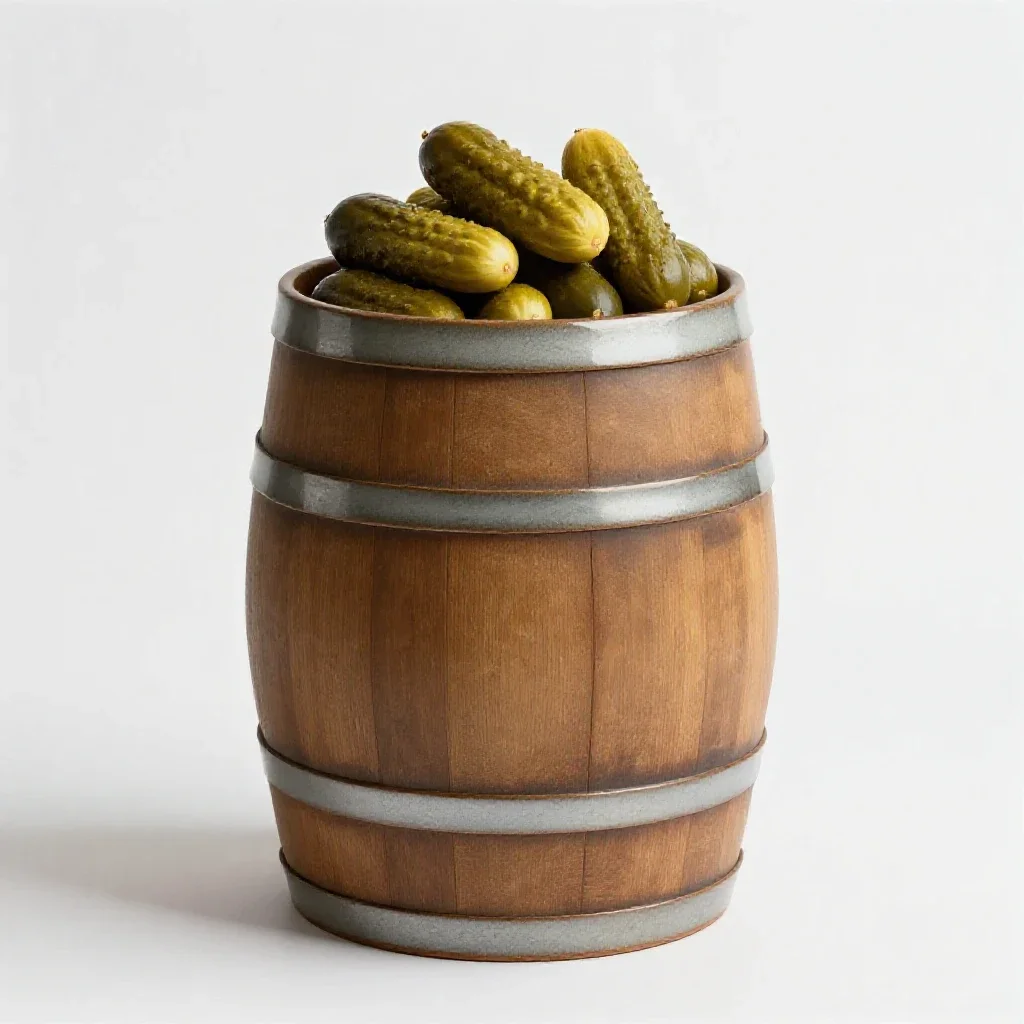 Pickle barrel isolated on a white background