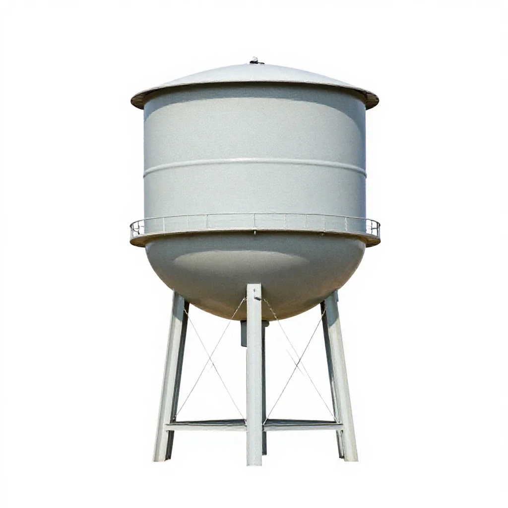 Water tower isolated on a white background