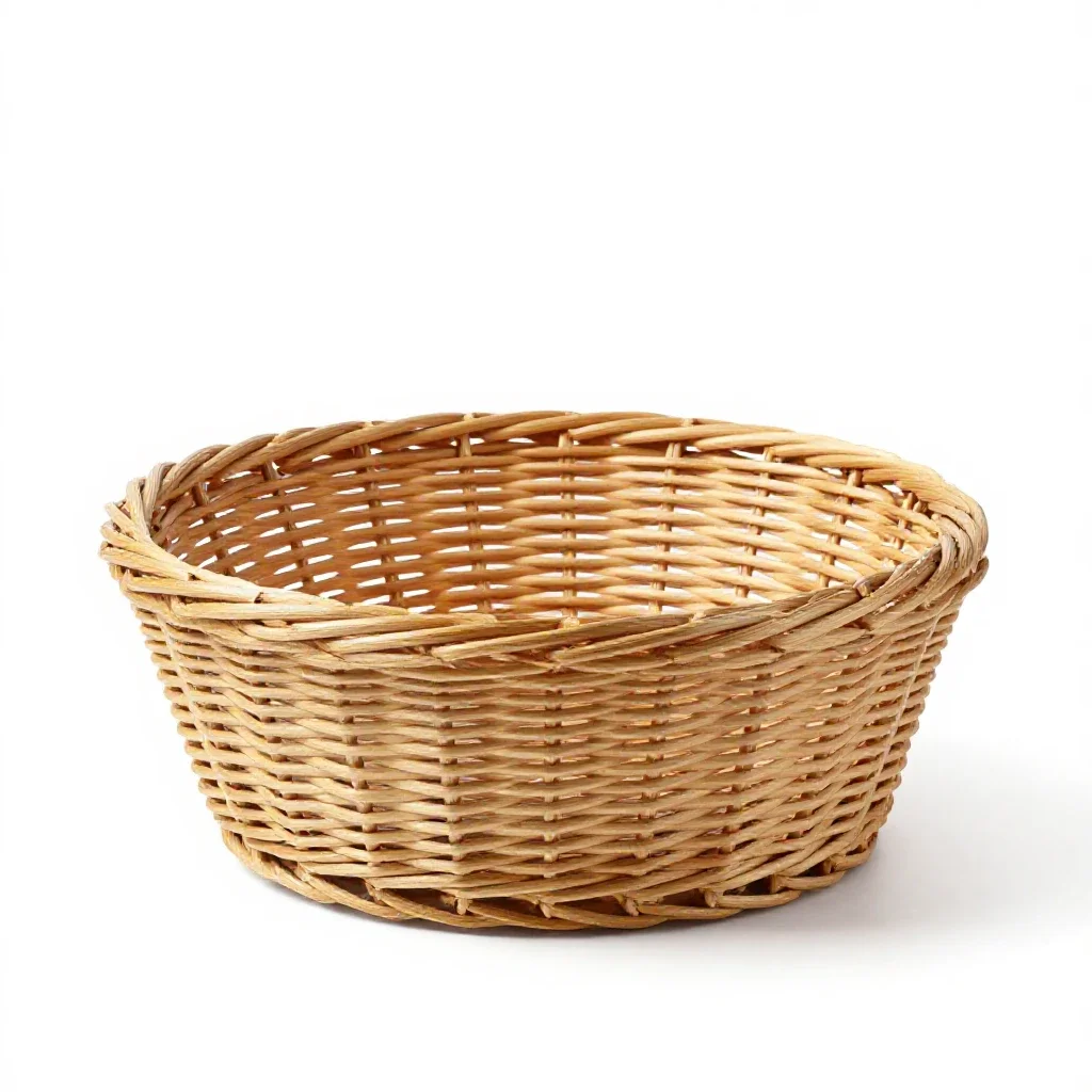 Wicker basket isolated on a white background