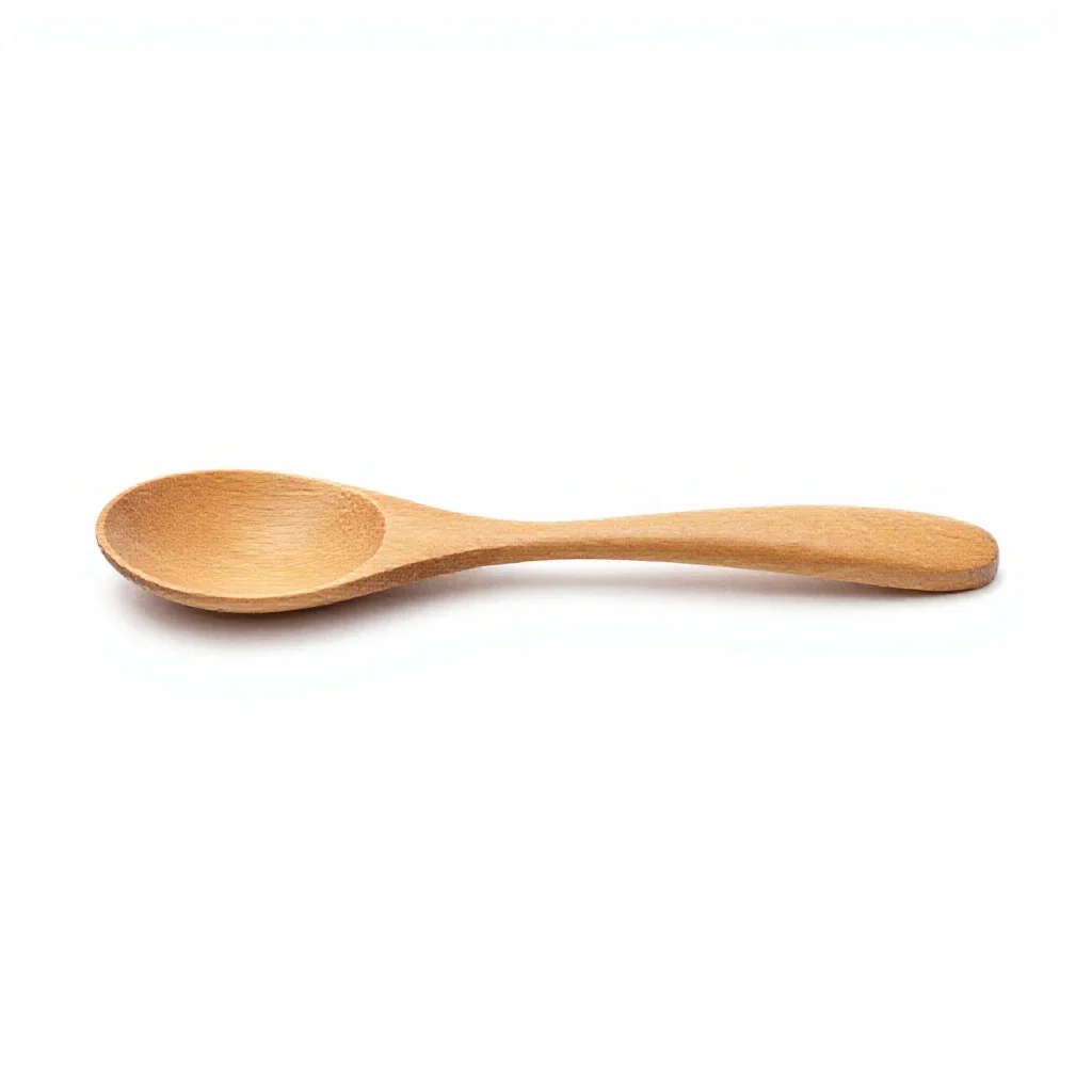 Wooden spoon isolated on a white background