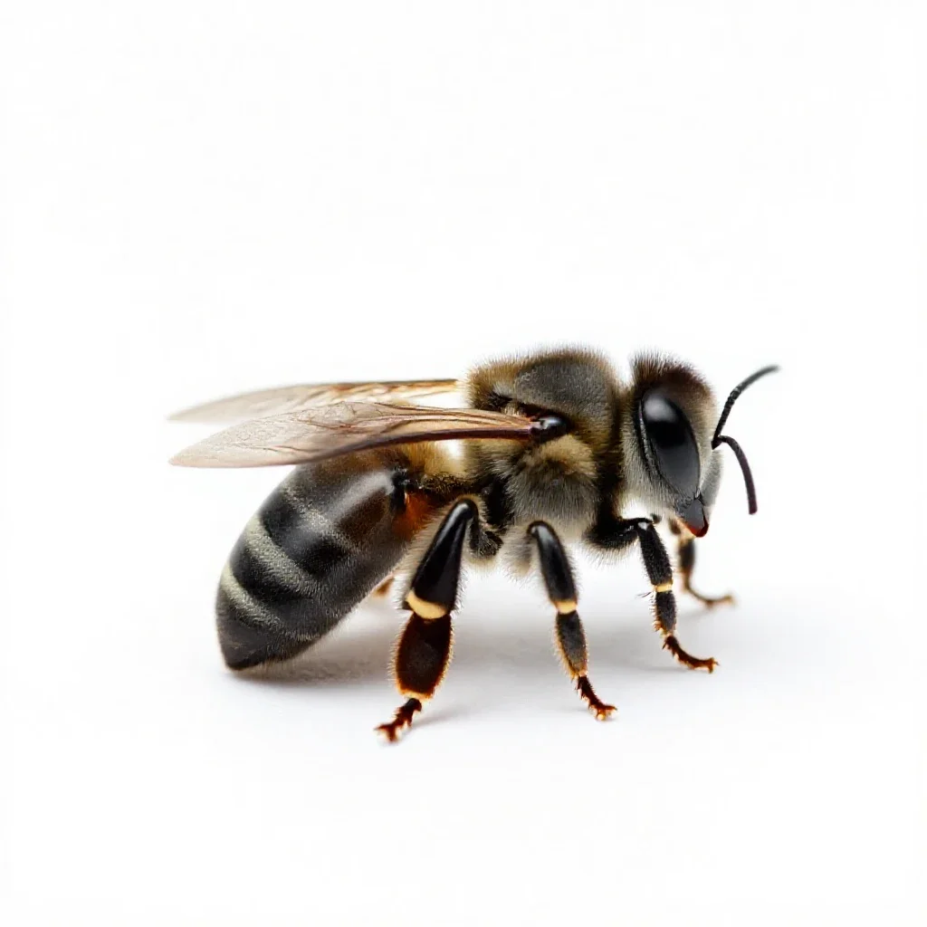 Black bee isolated on a white background