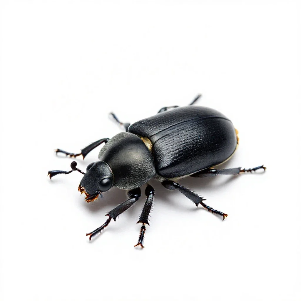 Black carpet beetle isolated on a white background