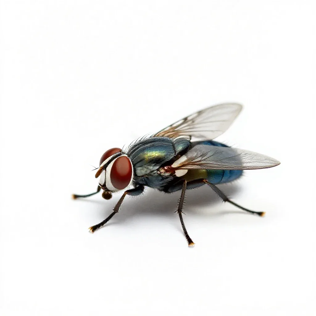 Blowfly isolated on a white background