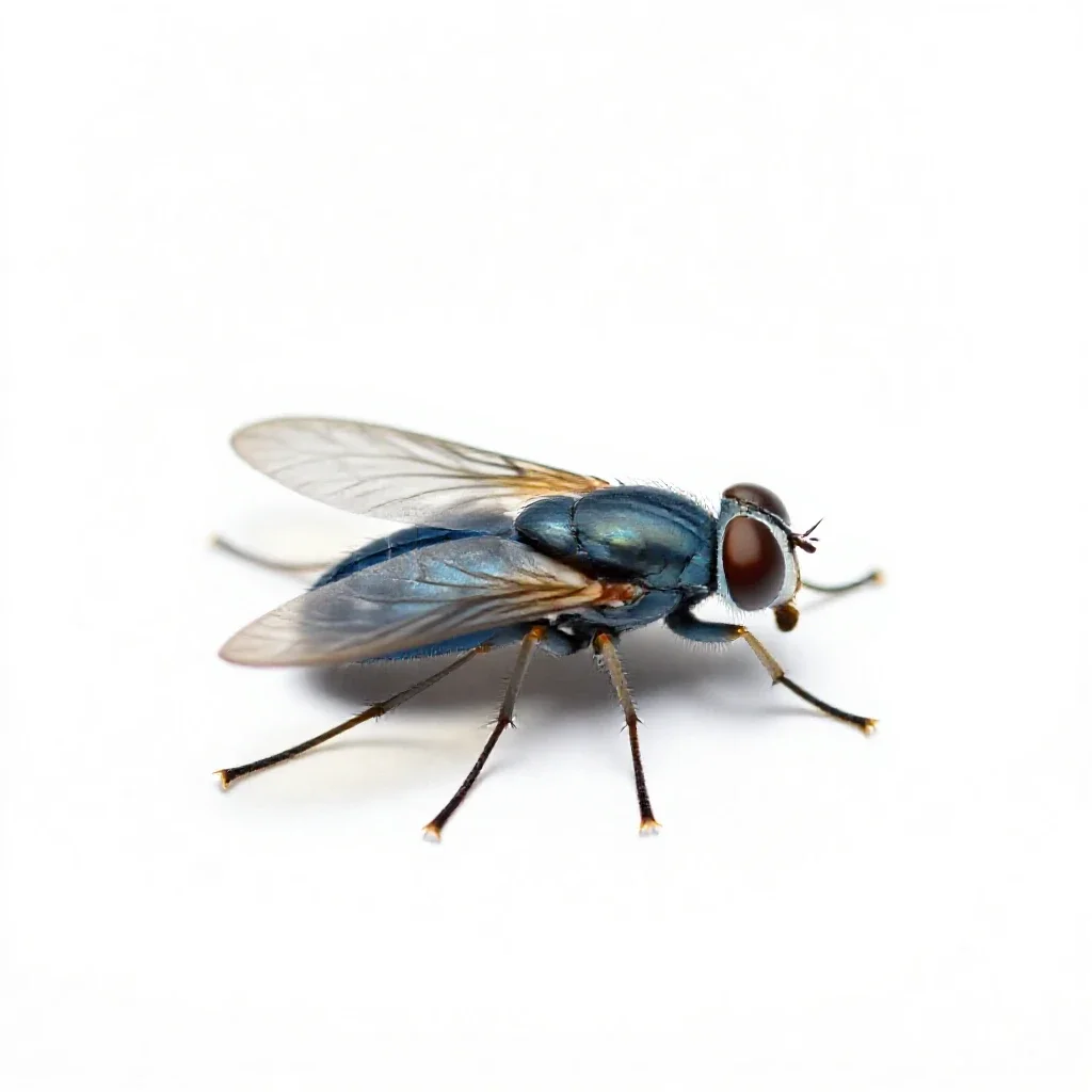 Bluebottle isolated on a white background