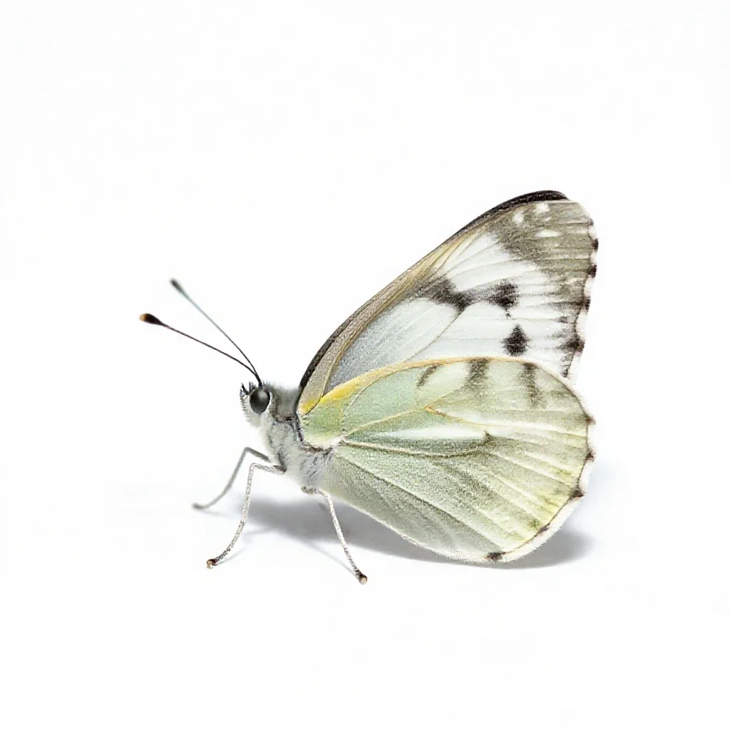 Cabbage butterfly isolated on a white background