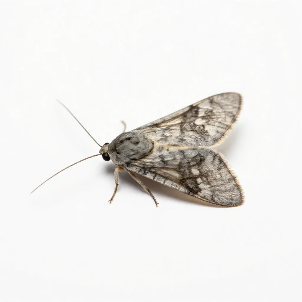 Caddis fly isolated on a white background