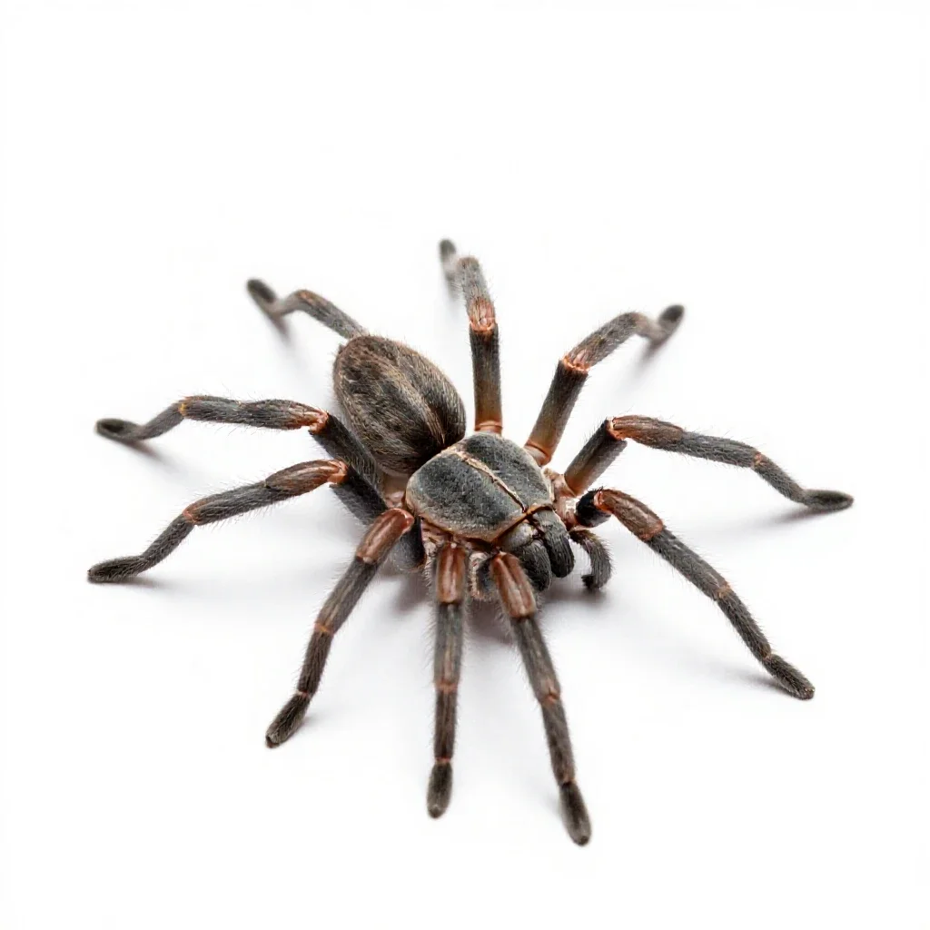Comb-footed spider isolated on a white background