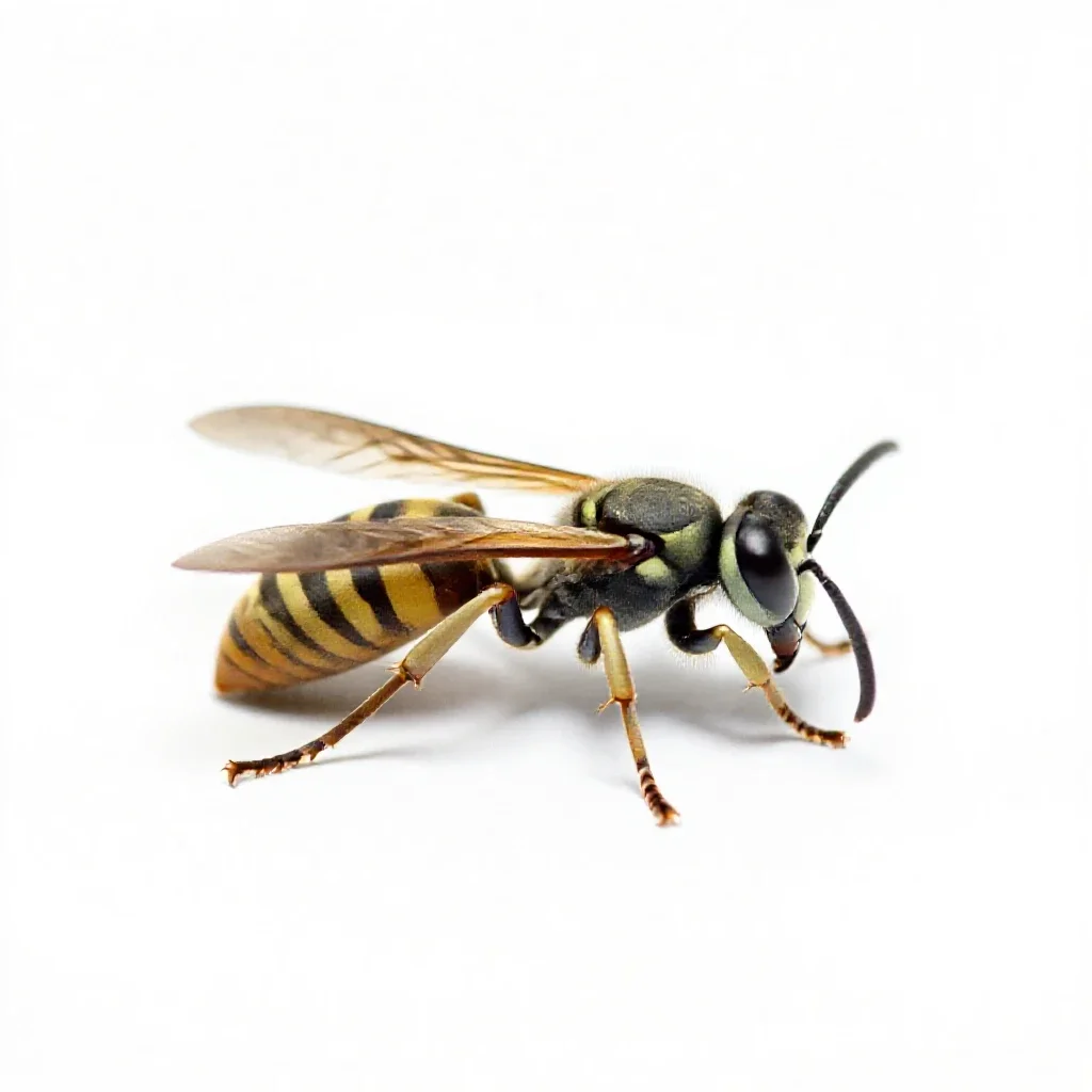 Common wasp isolated on a white background