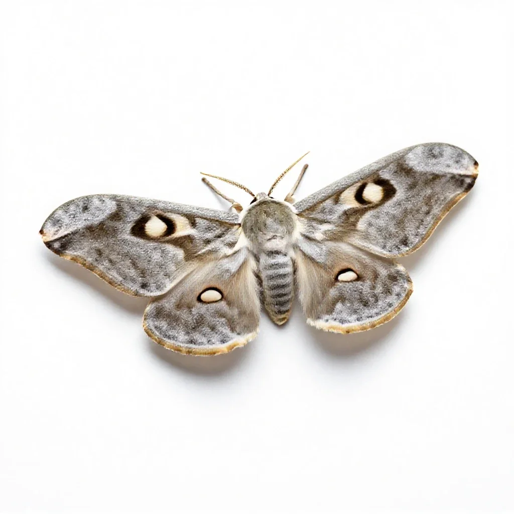 Cynthia moth isolated on a white background