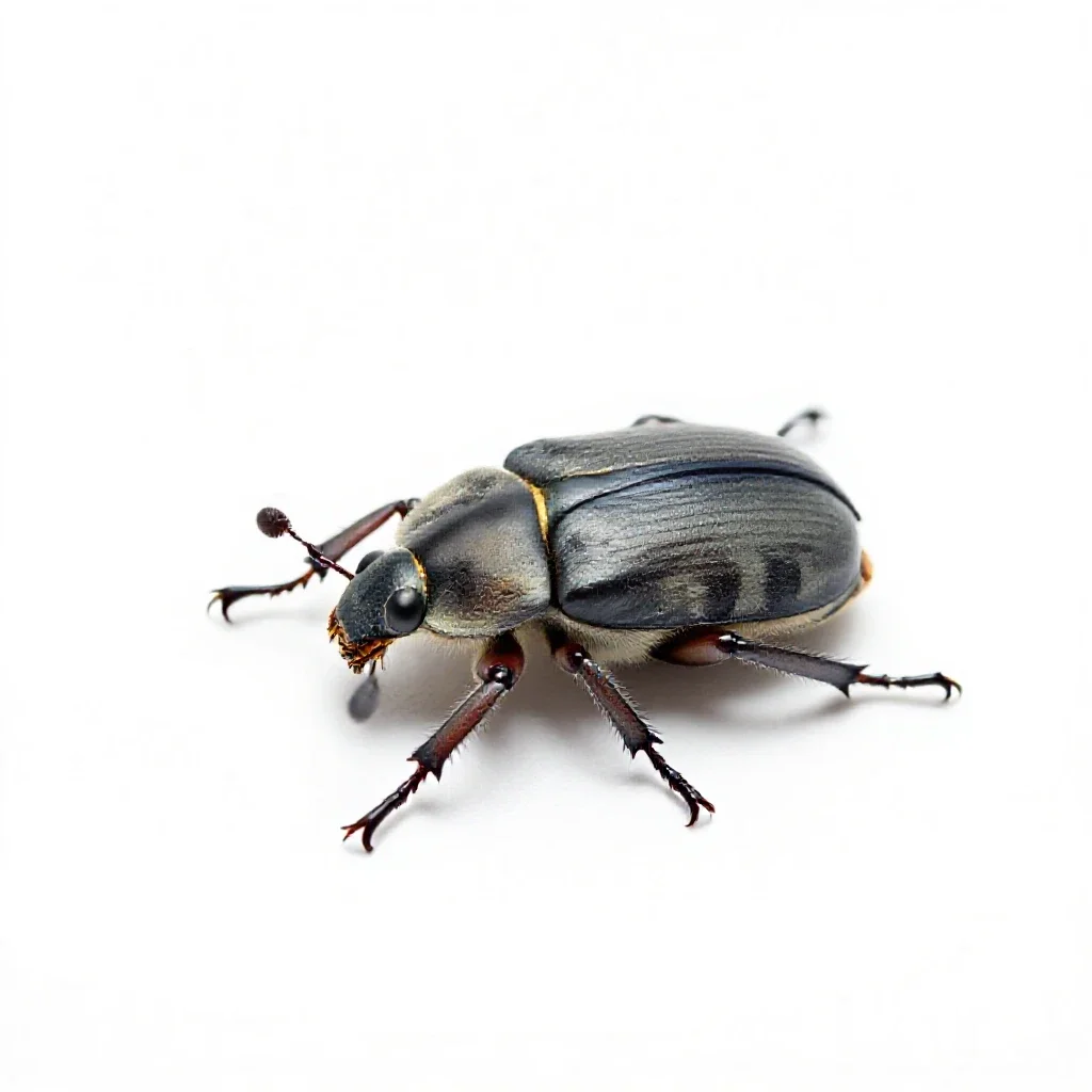 Deathwatch beetle isolated on a white background