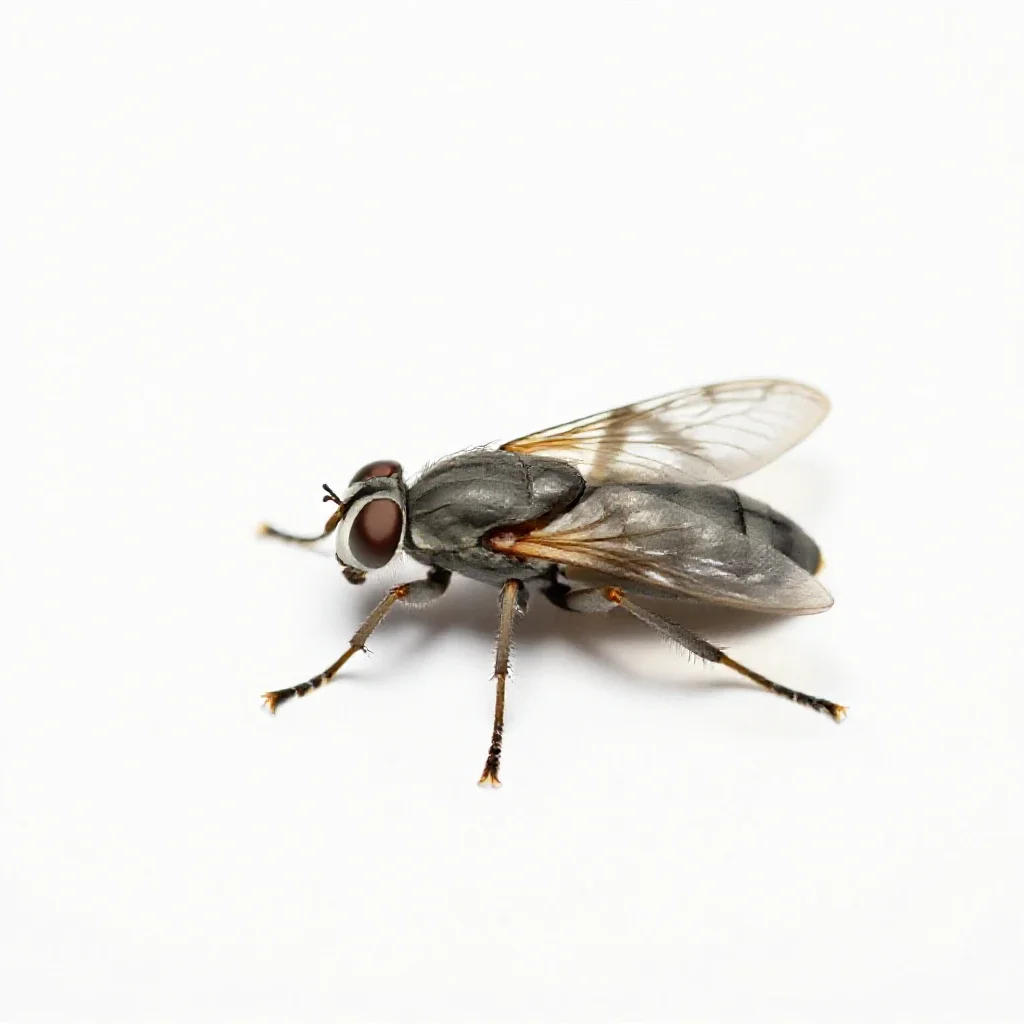 Dipterous insect isolated on a white background