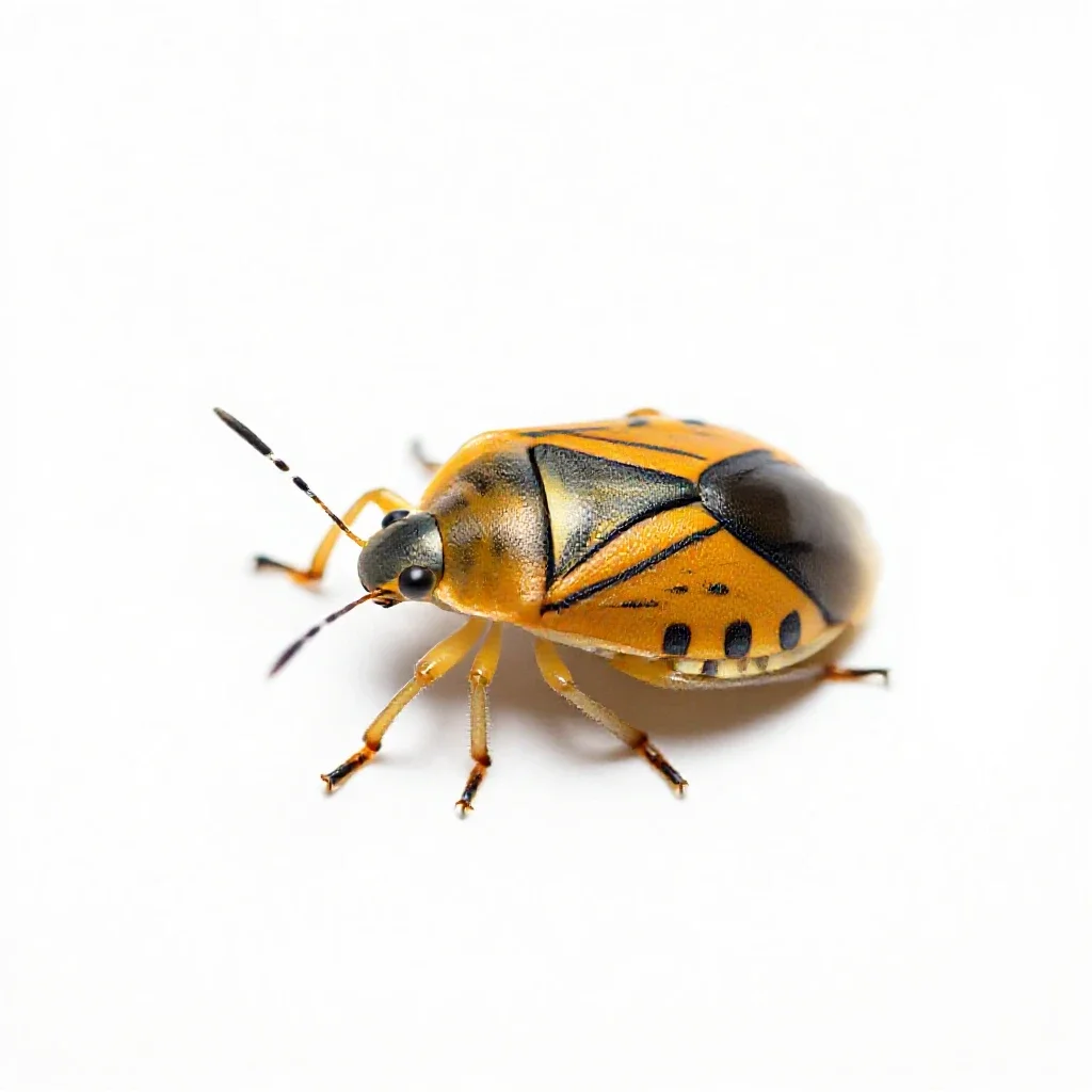 Four-lined plant bug isolated on a white background