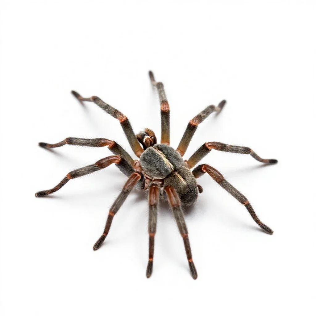 Garden spider isolated on a white background