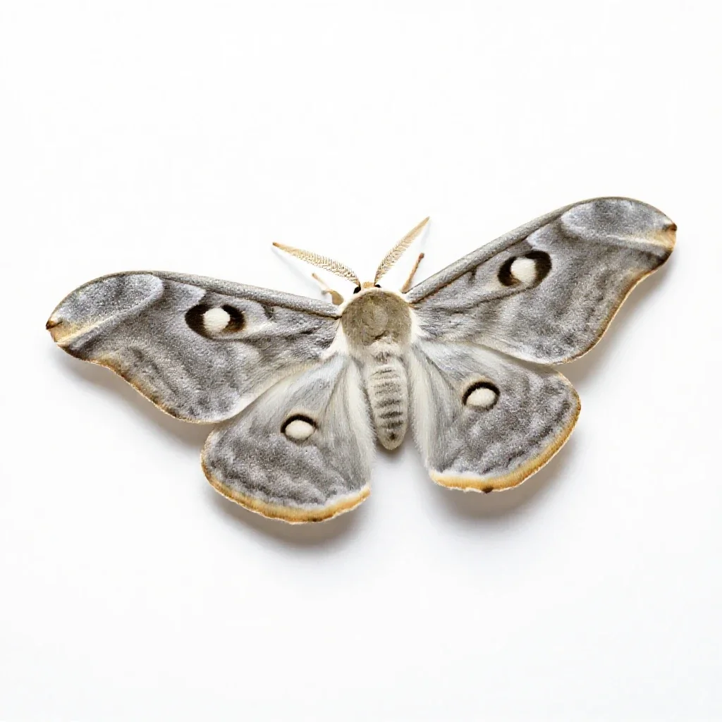 Giant silkworm moth isolated on a white background