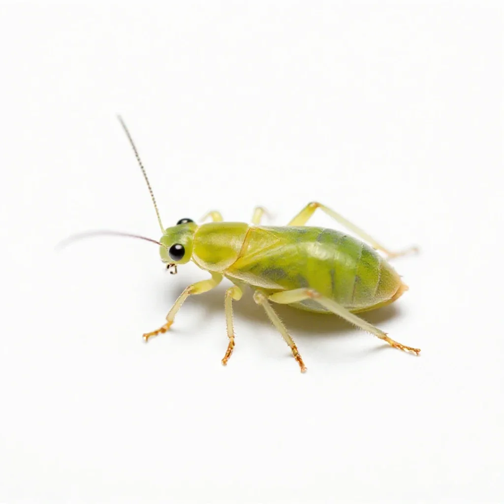 Green peach aphid isolated on a white background