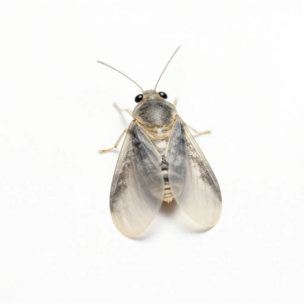 Greenhouse whitefly isolated on a white background