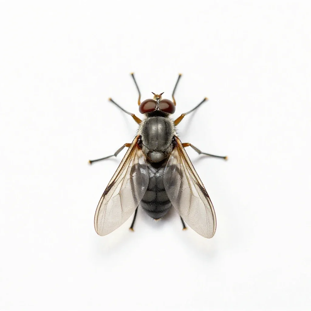 Hanging fly isolated on a white background