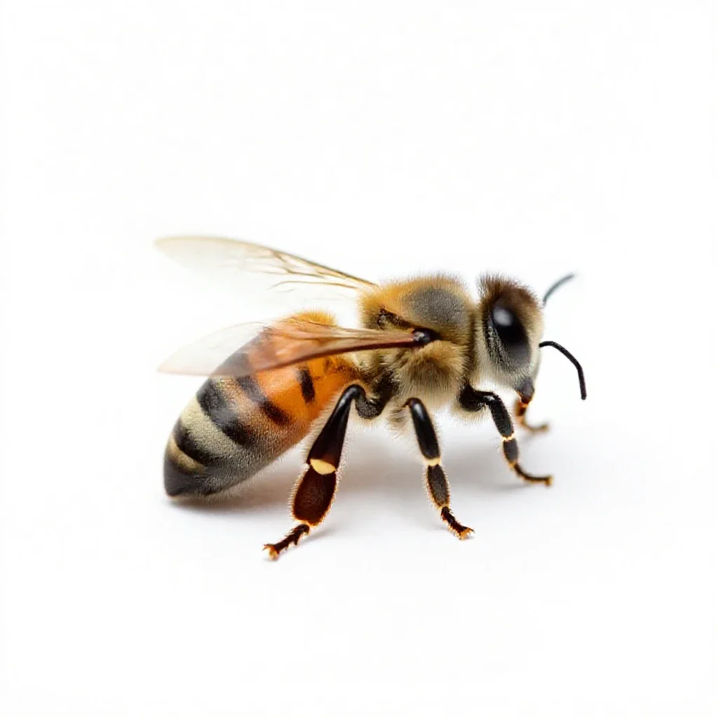 Honeybee isolated on a white background
