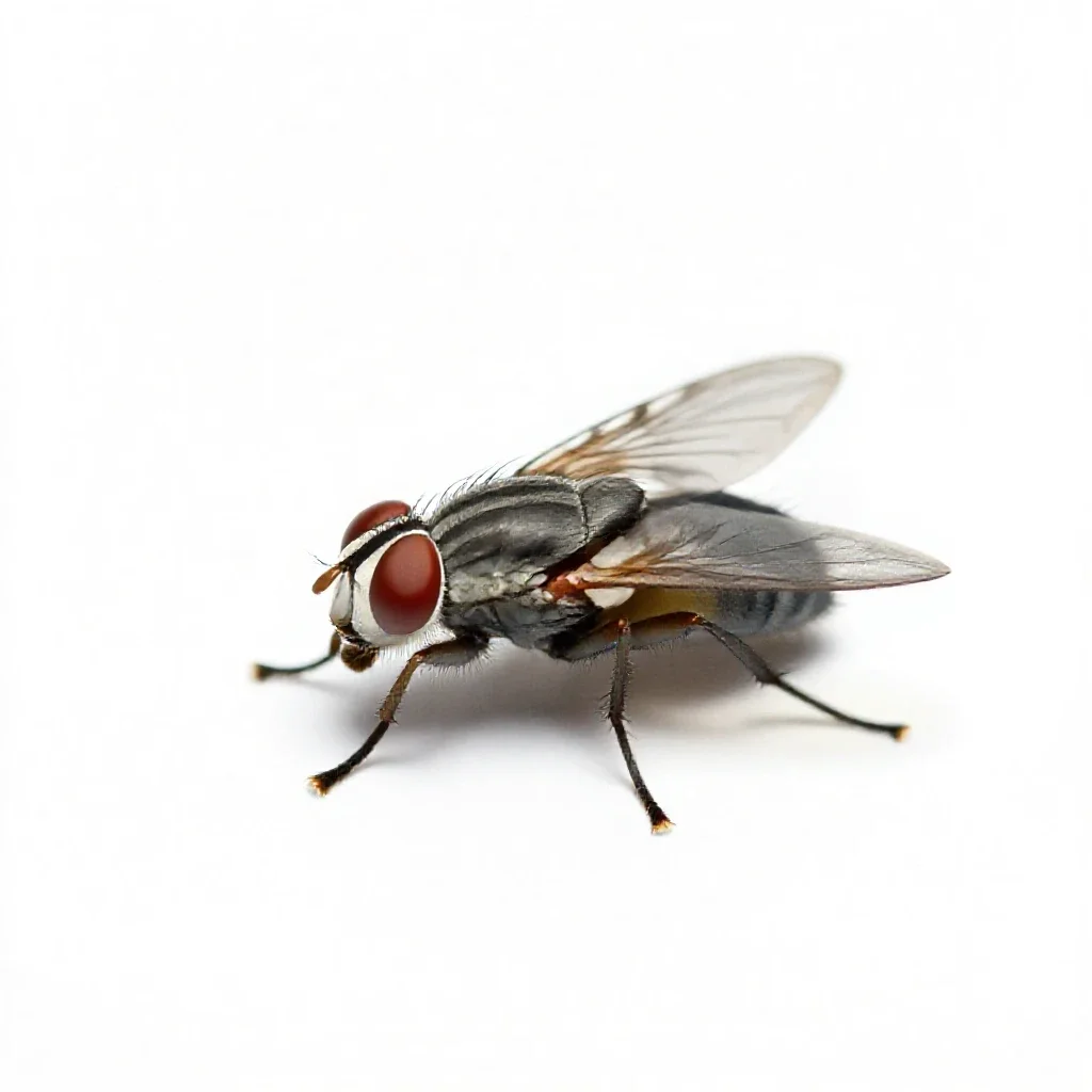 Housefly isolated on a white background