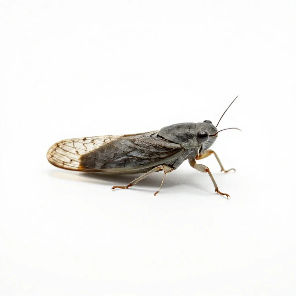 Jumping plant louse isolated on a white background
