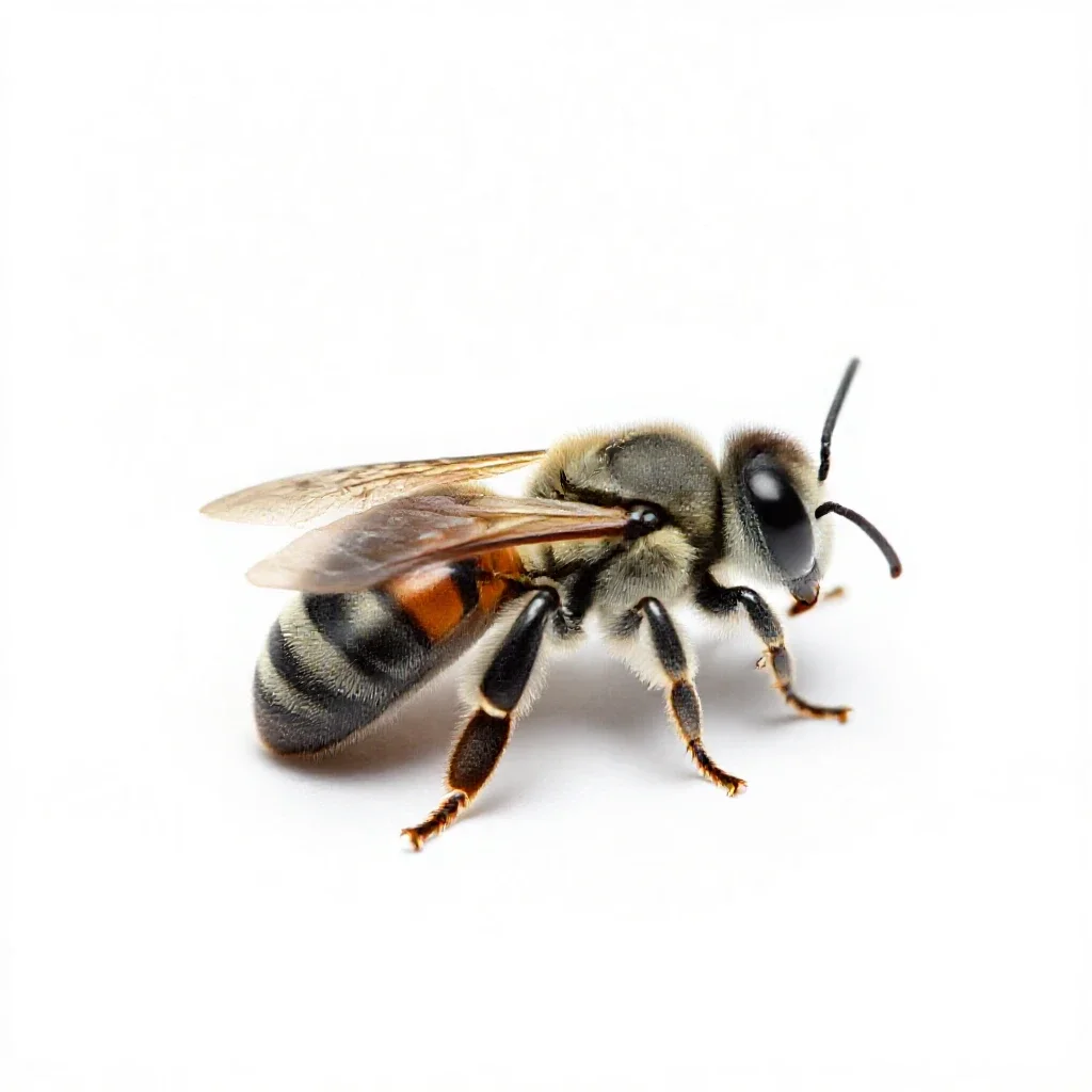 Leaf-cutting bee isolated on a white background