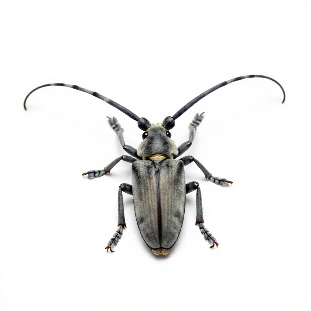 Long-horned beetle isolated on a white background