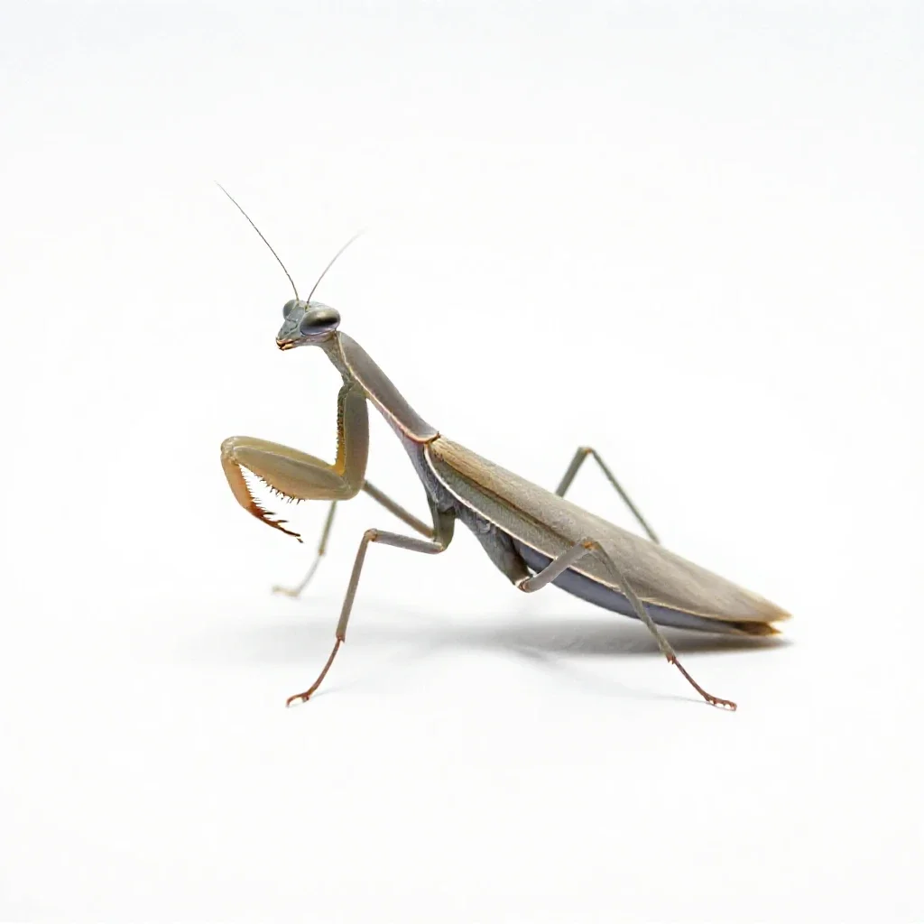 Mantispid isolated on a white background