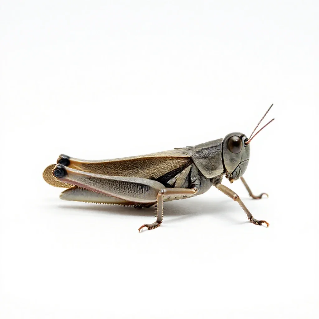Migratory locust isolated on a white background