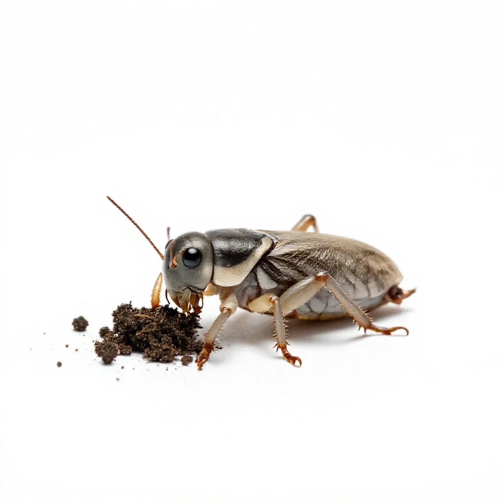 Mole cricket isolated on a white background