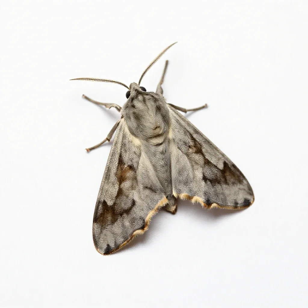 Noctuid moth isolated on a white background