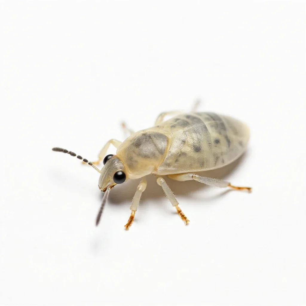 Pale chrysanthemum aphid isolated on a white background