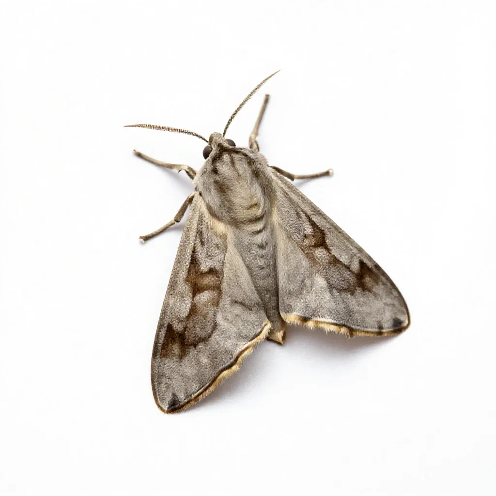 Pernyi moth isolated on a white background