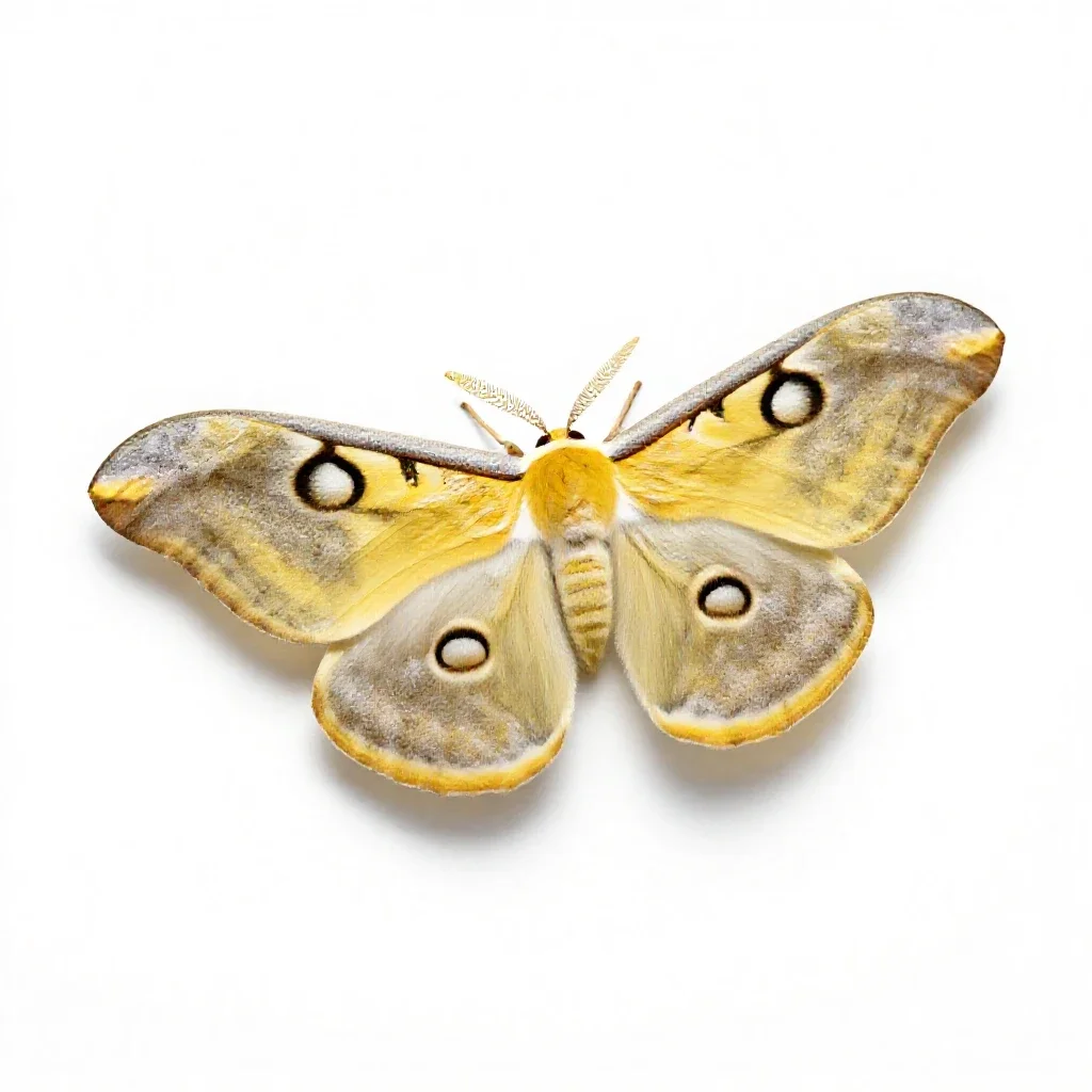 Polyphemus moth isolated on a white background